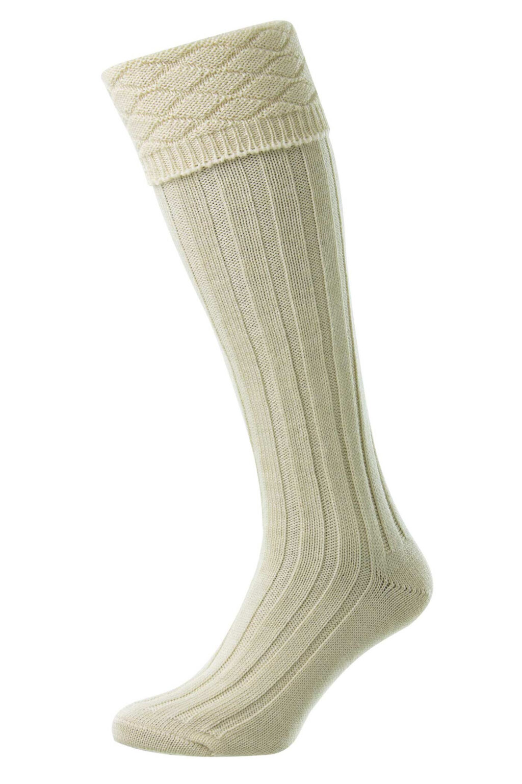 Ecru kilt socks (premium) | Ecru hose | Fast UK delivery