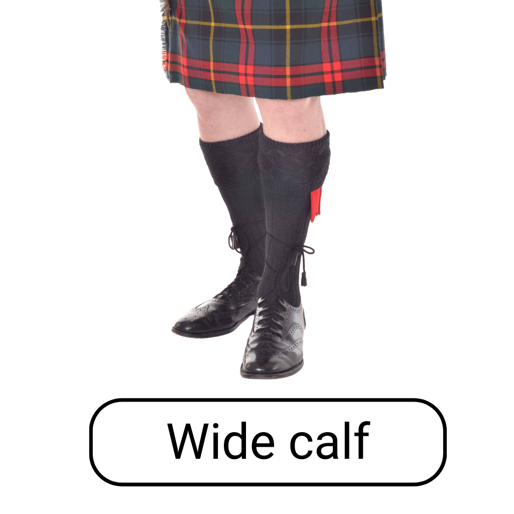 Wide calf kilt socks